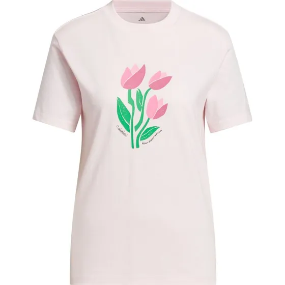 Adidas Sportswear Camiseta Floral Bloom At Your Own Pace Verde/Rosa