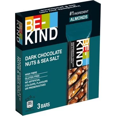 BeKind Chocolate Negro, Frutos Secos y Sal 40g