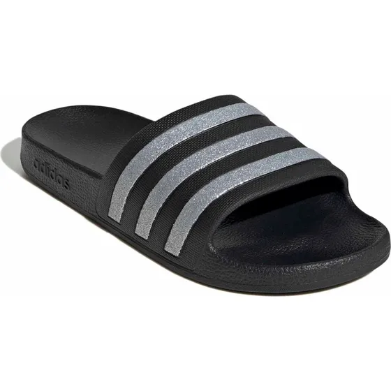 ADIDAS SPORTSWEAR Zapatos abiertos 'ADILETTE AQUA' Negro/Plata