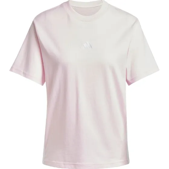 Camiseta adidas Essentials 3-Stripes para mujer - Rosa/Blanco