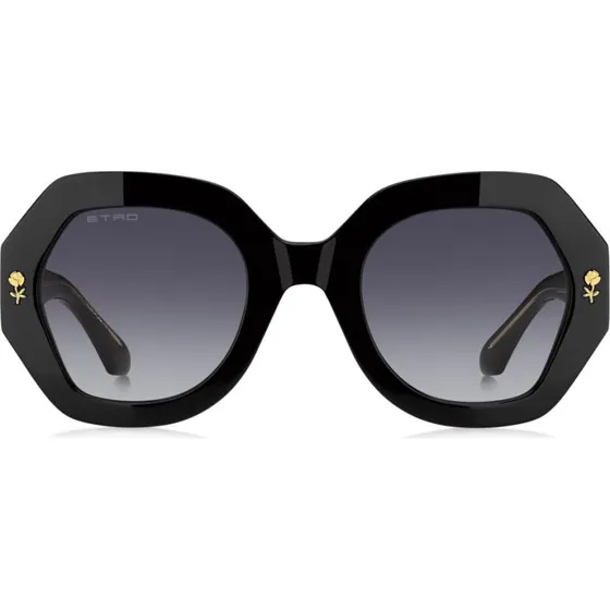 Etro 0009/S Gafas de Sol Geométricas para Mujer - Negro/Gris