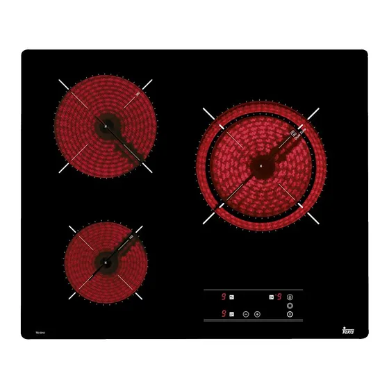 Placa vitrocerámica Teka TB 6310 de 60 cm, 3 zonas y control táctil