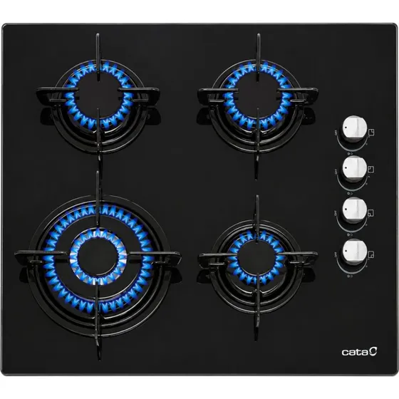Cata CIB6031BK Placa de Gas Butano de 4 Fuegos, 59 cm, Negro