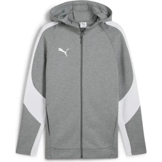 Puma Chaqueta de chándal con capucha TeamEvostripe Gris/Blanco