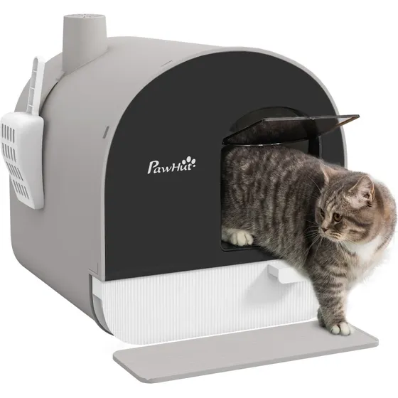 PawHut Arenero Cerrado 43x44x47 cm Blanco