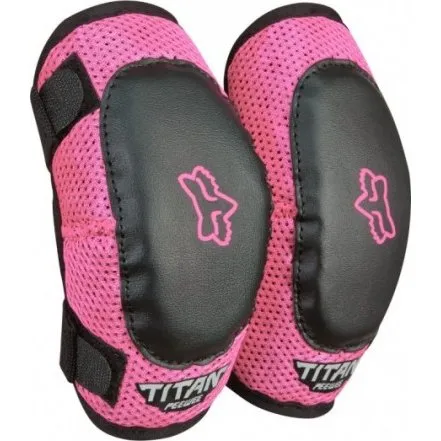 Fox Titan Peewee Coderas Niño S/M Negro Rosa