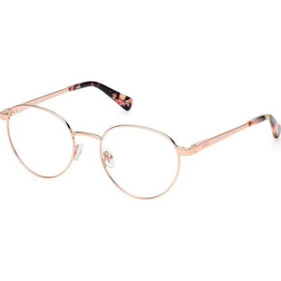 Guess GU5221 Gafas de Vista Redondas de Metal Oro Rosa