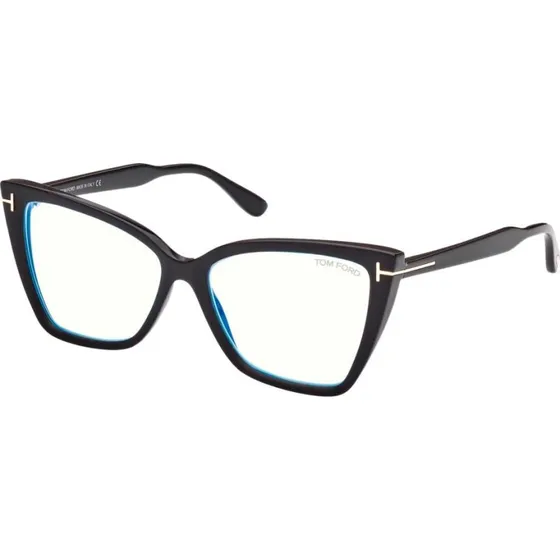 Tom Ford FT 5844-B Blue Block Gafas de Vista Ojo de Gato Negro