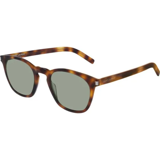 Saint Laurent SL 28 Slim Gafas de Sol Geométricas Habano Verde 49mm