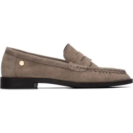 Carmela Mocasín de Piel en Serraje Taupe - Modelo 16438903