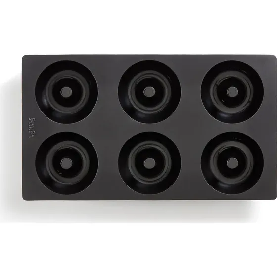 Lékué Molde de Silicona Platino para Donuts, 6 Cavidades, Negro