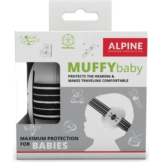 Alpine Muffy Baby Orejeras para Bebés (3-36 meses) - Negro