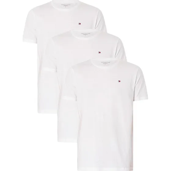 Tommy Hilfiger Pack de 3 Camisetas de Algodón Blanco XXL