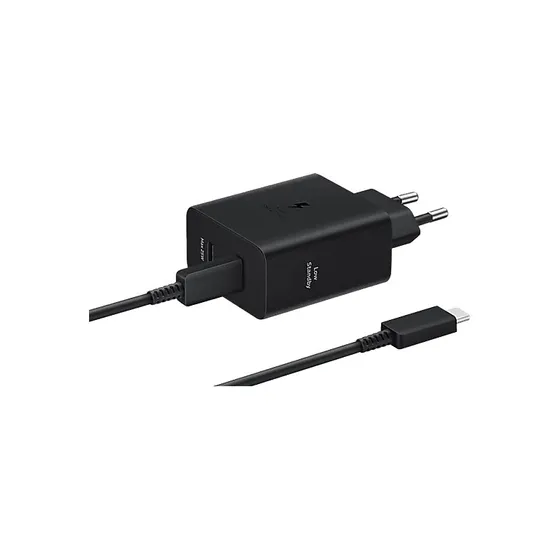Samsung Cargador Power Duo EP-T5020 50W con 2 Puertos USB-C, Negro