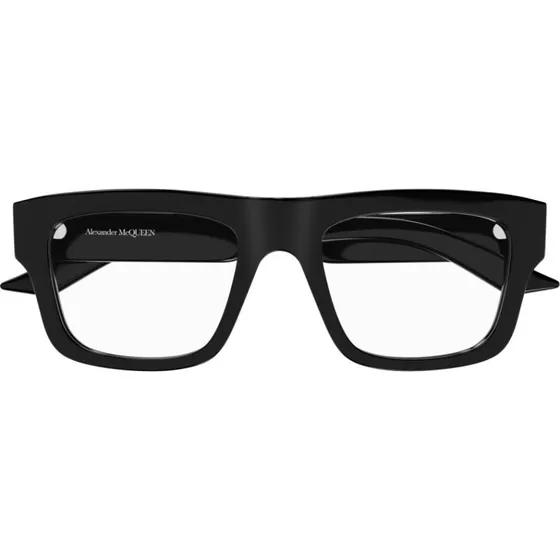 Alexander McQueen AM0452O Gafas de Vista Cuadradas Hombre Negro