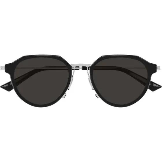 Bottega Veneta BV1331S Gafas de Sol Redondas Negras con Lentes Grises