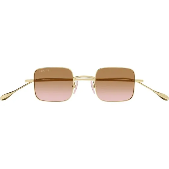 Gucci Gg1813s Gafas de Sol Cuadradas de Metal Oro y Lentes Naranja