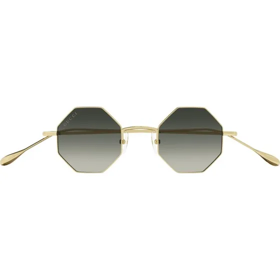 Gucci GG1814S Gafas de Sol Geométricas de Metal Oro y Lentes Grises