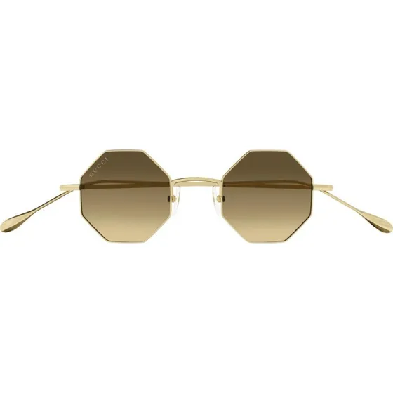 Gucci Gg1814s Gafas de Sol Geométricas Oro y Marrón Unisex