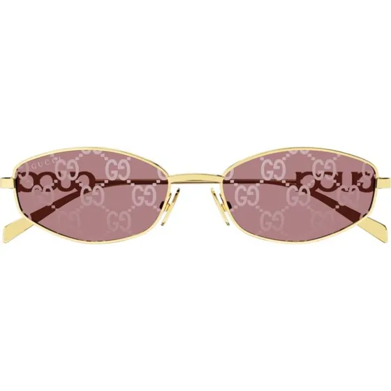 Gucci GG1802S Gafas de Sol Redondas Oro y Lentes Rojas 55mm