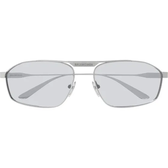 Balenciaga BB0416S Gafas de Sol Hombre Geométricas Plata Gris
