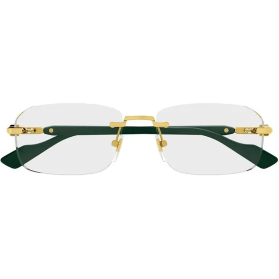 Gucci Gg1221O Gafas de Vista Cuadradas para Hombre - Verde y Oro