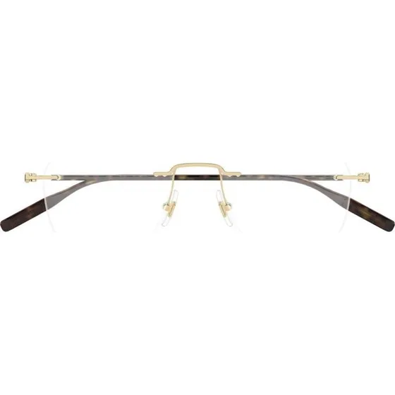 Montblanc MB0430O Gafas de Vista Redondas de Metal Oro para Hombre
