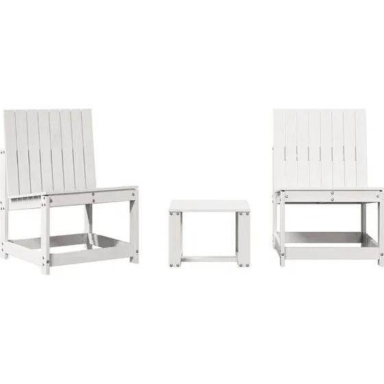 vidaXL Juego de Muebles Jardín 3 pzas Pino Macizo
