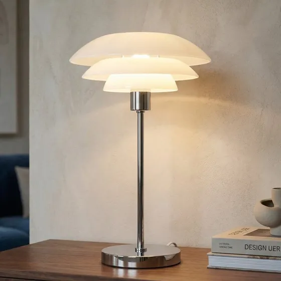 Dyberg Larsen DL31 Lámpara de Mesa de Vidrio y Cromo