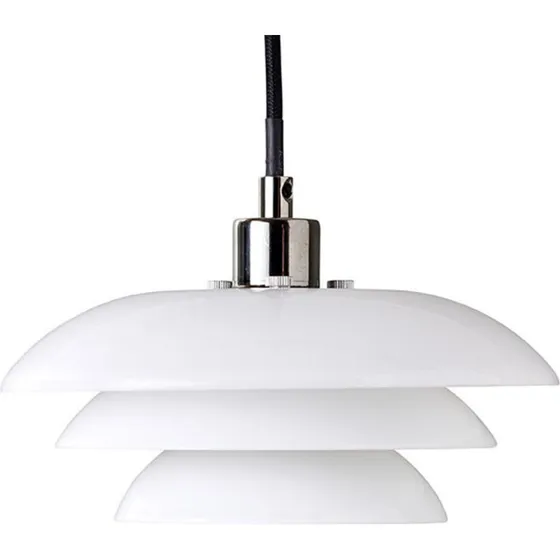 Dyberg Larsen DL20 Lámpara Colgante de Vidrio Blanco Opalino y Cromo