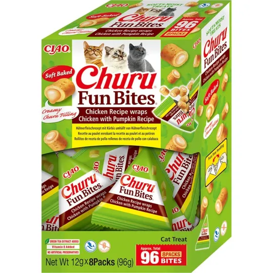 INABA Churu Churu Fun Bites Pollo y Calabaza 96g