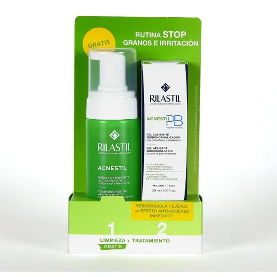 Rilastil Acnestil Pack Rutina Antiacné: Mousse Limpiadora + Gel Calmante