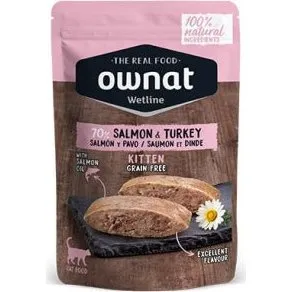 Ownat Wetline Salmón y Pavo para Gatitos Pack 12 x 85g