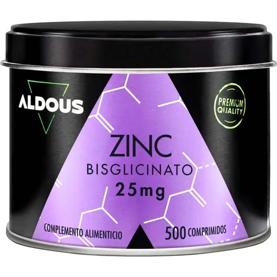 Aldous Bio Bisglicinato de Zinc 25 mg, 500 Comprimidos