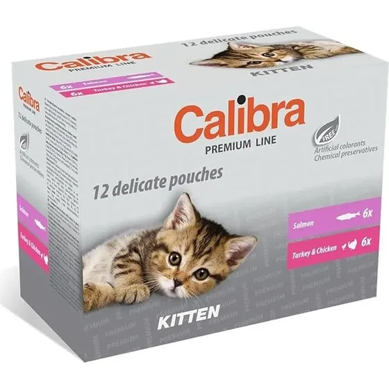 Calibra Cat Kitten Pouch Multipack Comida Húmeda 12x100g