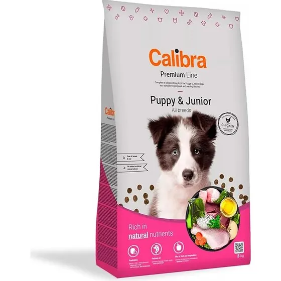 Calibra Puppy Junior Pienso para Perros, Pollo, 3kg