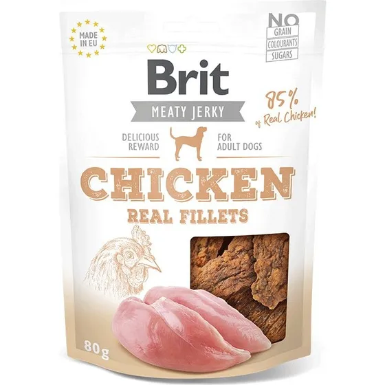 Brit Jerky Snack Filetes de Pollo Ciasteczka 80g