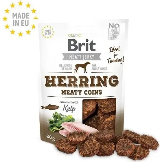 Brit Jerky Monedas de Arenque 80g para Perros