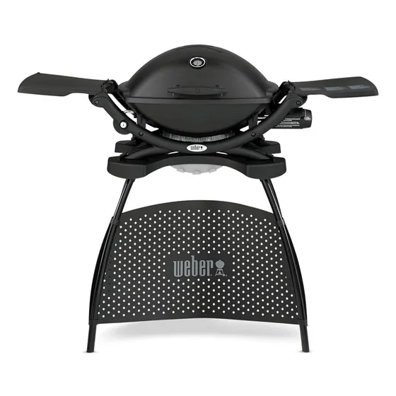 Weber Q 2200 Negra con Mesas Laterales Plegables