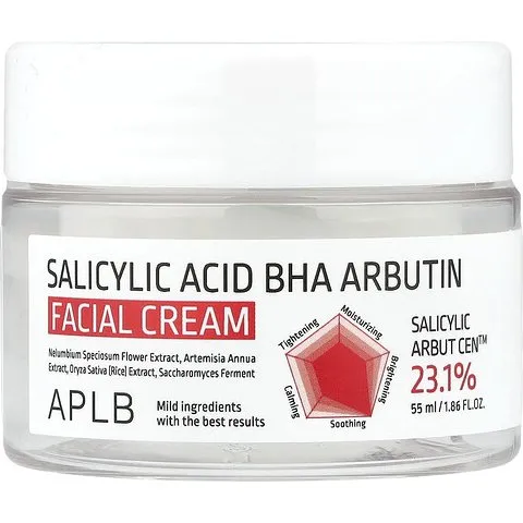 APLB Crema Facial con Ácido Salicílico, BHA y Arbutina, 55 ml