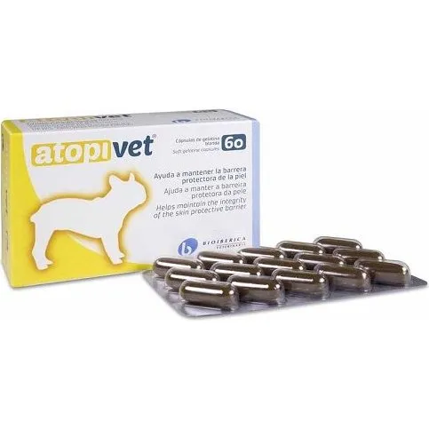 Bioiberica Atopivet Suplemento para Perros y Gatos - 60 Cápsulas