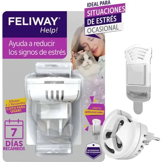 Feliway Help Difusor + Recambio Kit de Bienestar para Gatos