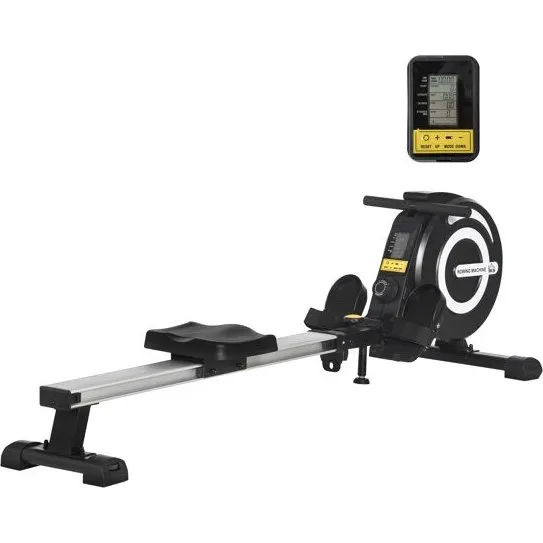 HOMCOM Máquina de Remo Plegable 4kg 8 Niveles Magnética