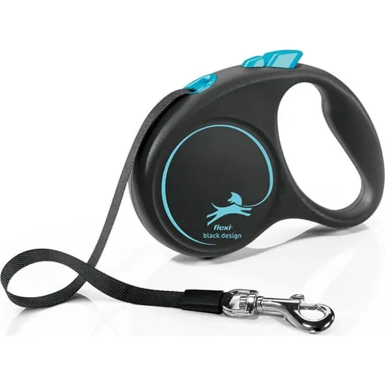 FLEXI Correa Retráctil Black Design Azul - S (15kg, 5m)
