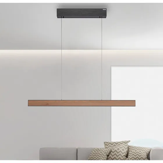 Lámpara colgante LED Paul Neuhaus E-Motion - Roble/Negro Perla