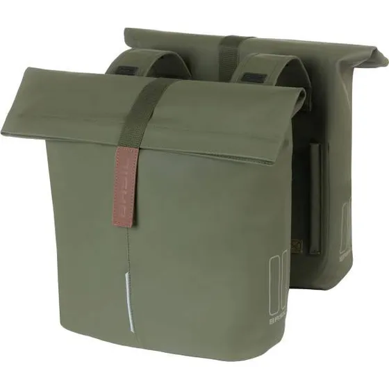 Basil City Doble Alforja 32L Vegan Piel Moss Gr