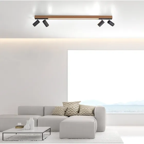 Paul Neuhaus Lámpara LED Lines Spot 120 cm - Roble y Grafito