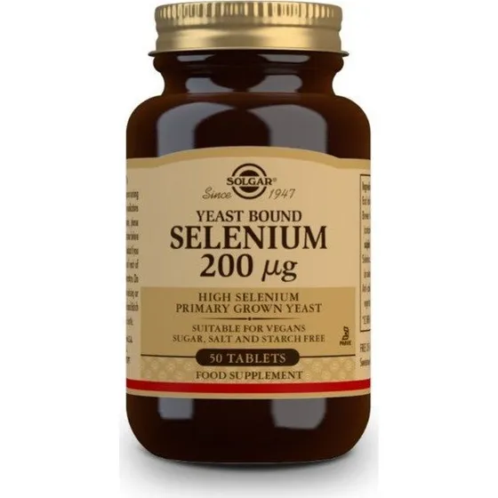 Solgar Selenio en Levadura 200 mcg - 50 Comprimidos
