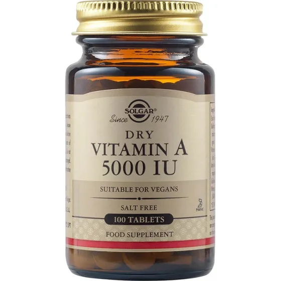Solgar Vitamina A Seca 5000 UI - 100 Comprimidos