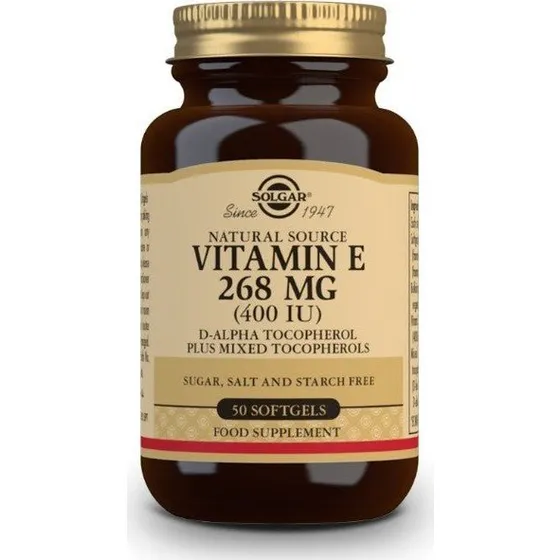 Solgar Vitamina E 400 UI (268 mg) - 50 Cápsulas Blandas